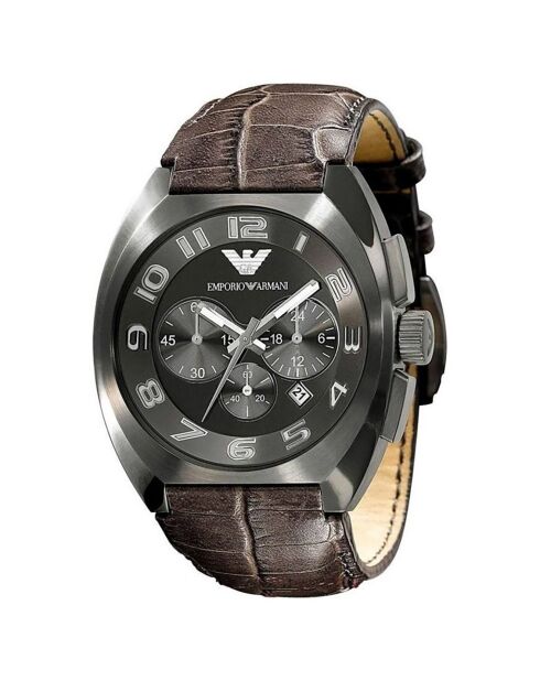 Montre Chronographe Homme en Cuir marron