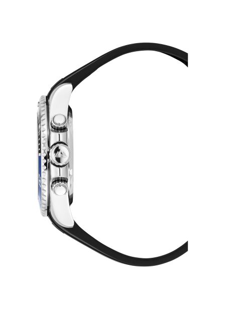 Montre Chronographe Homme en Caoutchouc Marine Chrono Rubber argenté/noir/bleu