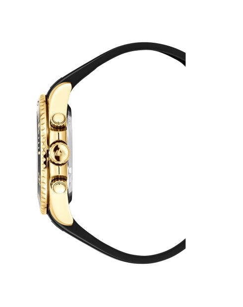 Montre Chronographe Homme en Caoutchouc Marine Chrono Rubber doré/noir