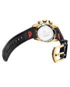 Montre Chronographe Homme en Caoutchouc Marine Chrono Rubber doré/noir