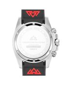 Montre Chronographe Homme en Caoutchouc Marine Chrono Rubber argenté/noir