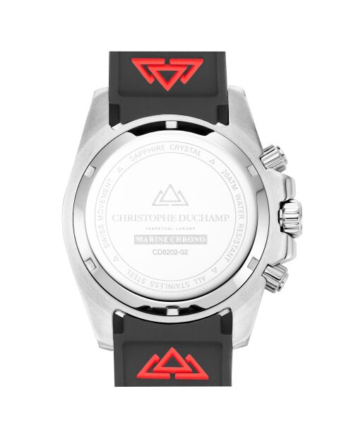 Montre Chronographe Homme en Caoutchouc Marine Chrono Rubber argenté/noir/bleu