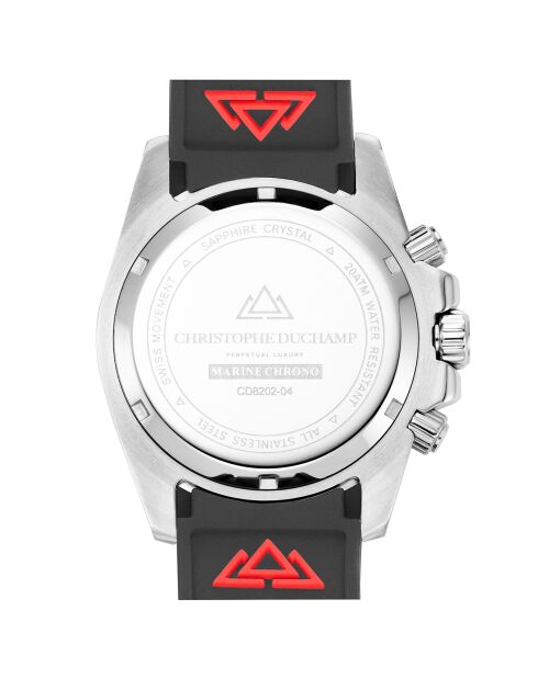 Montre Chronographe Homme en Caoutchouc Marine Chrono Rubber argenté/noir/vert