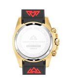 Montre Chronographe Homme en Caoutchouc Marine Chrono Rubber doré/noir