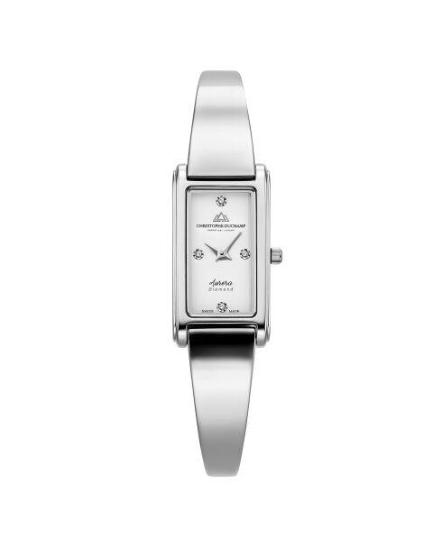 Montre Femme Quartz en Acier Aurora argenté/blanc