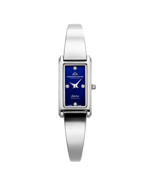 Montre Femme Quartz en Acier Aurora argenté/bleu
