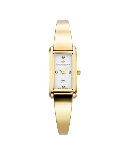 Montre Femme Quartz en Acier Aurora doré/blanc