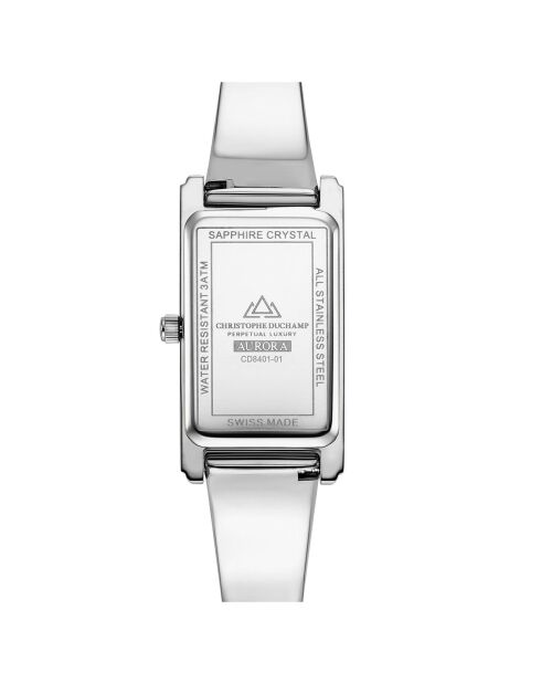 Montre Femme Quartz en Acier Aurora argenté/blanc