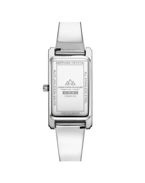 Montre Femme Quartz en Acier Aurora argenté/bleu