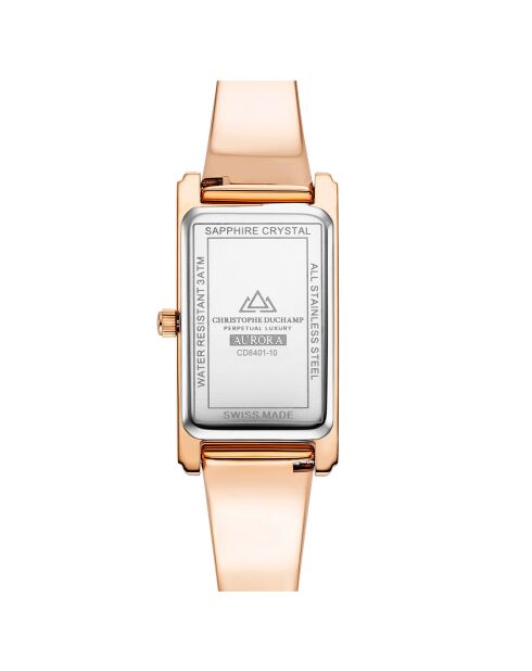 Montre Femme Quartz en Acier Aurora rose doré/vert