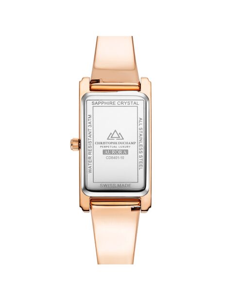 Montre Femme Quartz en Acier Aurora rose doré/vert