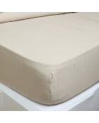 Drap housse Dili en double voile de coton lin