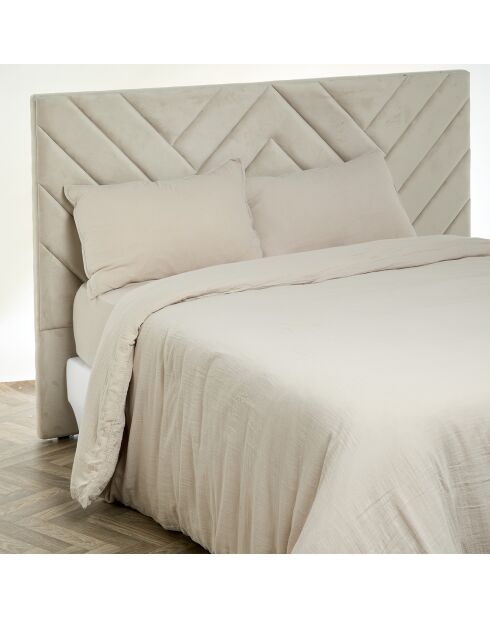 Drap housse Dili en double voile de coton lin