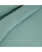 Housse de couette Dili en double voile de coton céladon