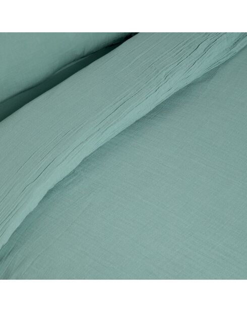Housse de couette Dili en double voile de coton céladon