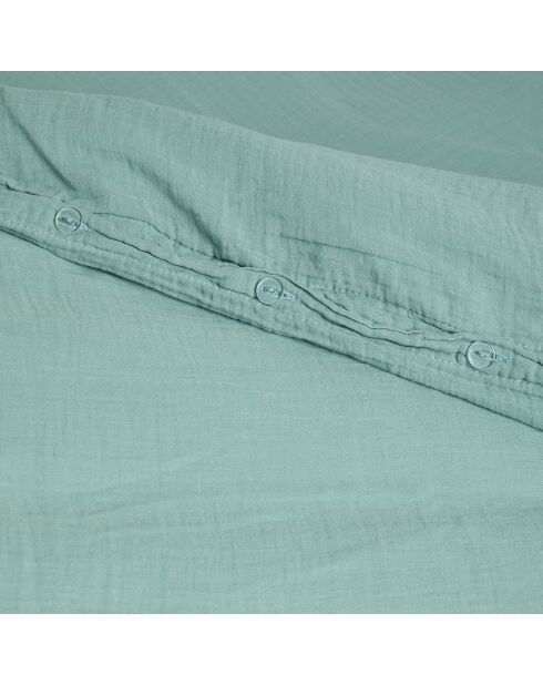 Housse de couette Dili en double voile de coton céladon