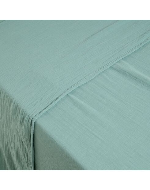 Drap plat Dili en double voile de coton céladon