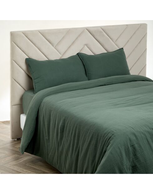 Drap housse Dili en double voile de coton pigeon