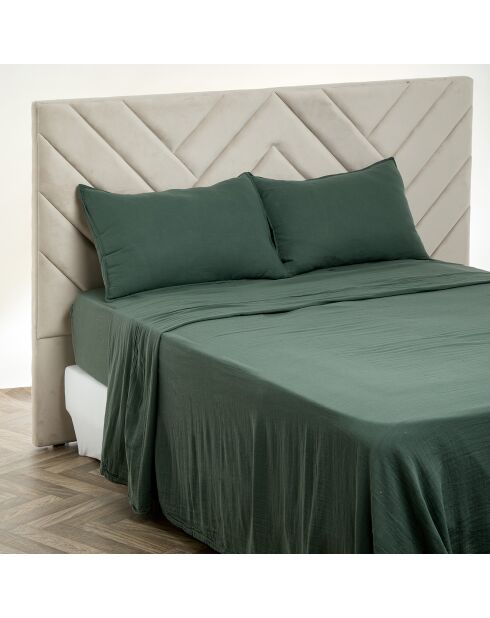 Drap plat Dili en double voile de coton pigeon