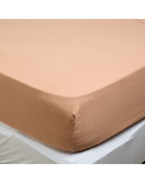 Drap housse Dili en double voile de coton cimarron