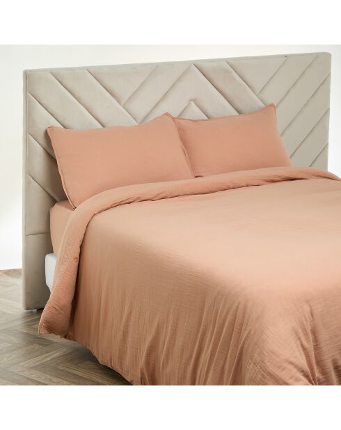 Drap housse Dili en double voile de coton cimarron