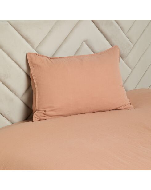 2 Taies d'oreiller Dili en double voile de coton cimarron