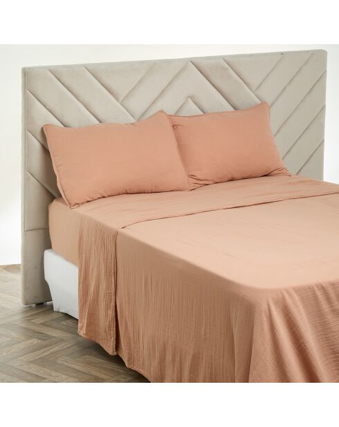 Drap plat Dili en double voile de coton cimarron