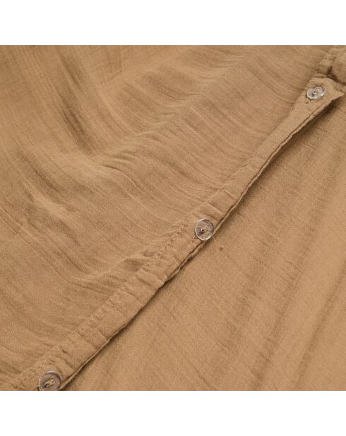 Housse de couette Dili en double voile de coton tabac