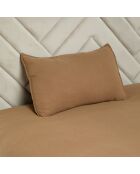 2 Taies d'oreiller Dili en double voile de coton tabac