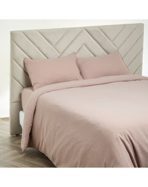 Housse de couette Dili en double voile de coton pétale