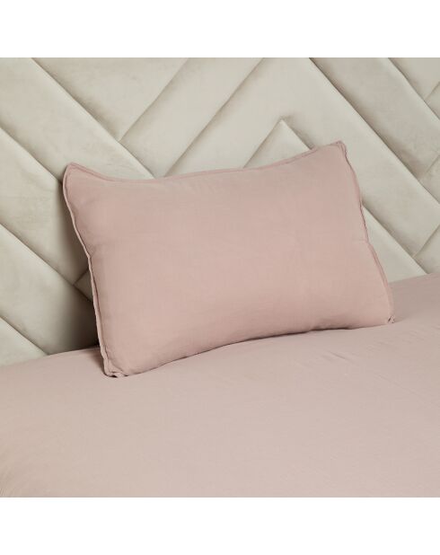 2 Taies d'oreiller Dili en double voile de coton pétale