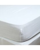 Drap housse Dili en double voile de coton blanc