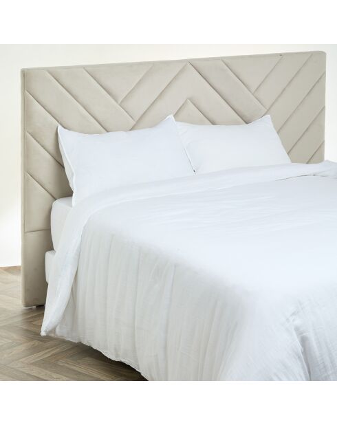 Drap housse Dili en double voile de coton blanc