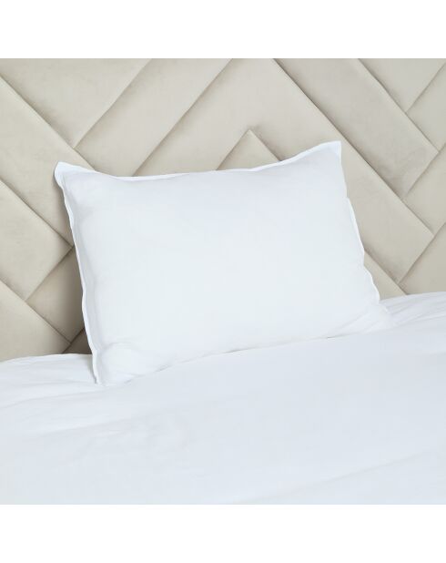 2 Taies d'oreiller Dili en double voile de coton blanches