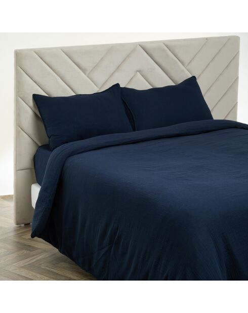 Housse de couette Dili en double voile de coton encre
