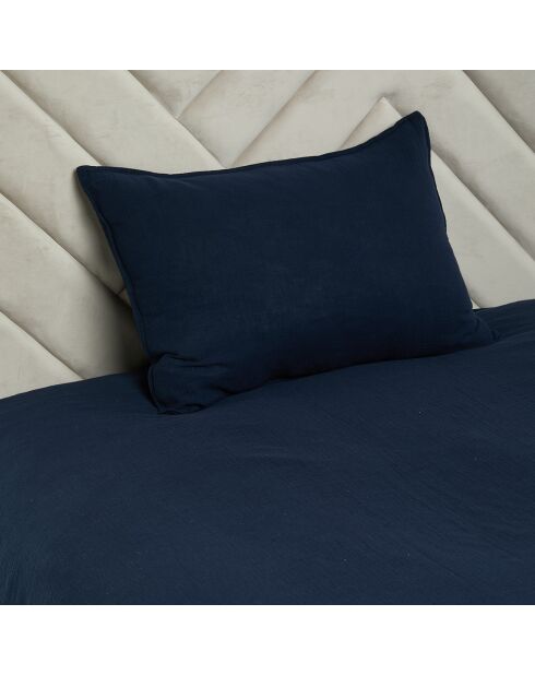 2 Taies d'oreiller Dili en double voile de coton encre