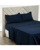 Drap plat Dili en double voile de coton encre