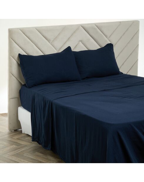 Drap plat Dili en double voile de coton encre