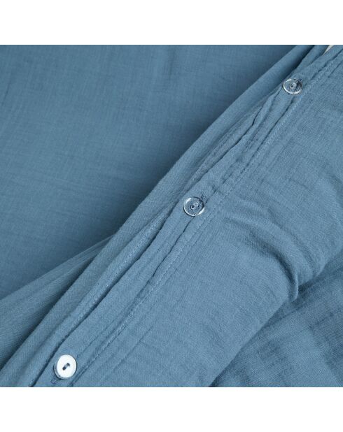 Housse de couette Dili en double voile de coton turquin