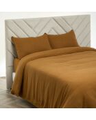Drap housse Dili en double voile de coton gold