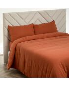 Drap housse Dili en double voile de coton terre brûlée
