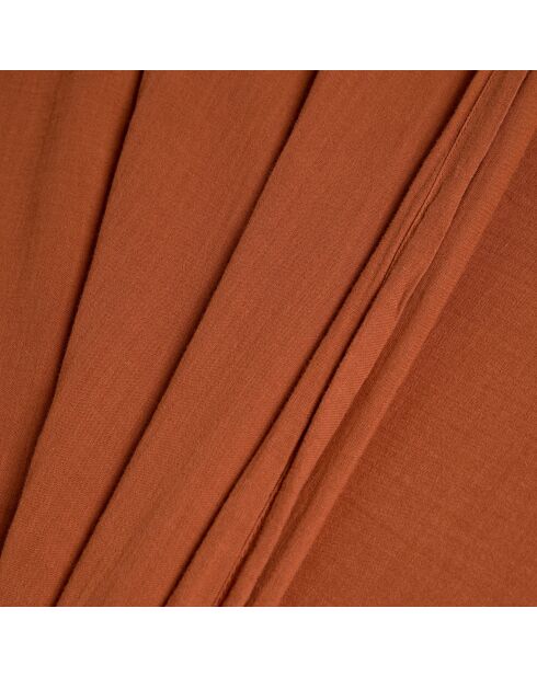 Drap plat Dili en double voile de coton terre brûlée