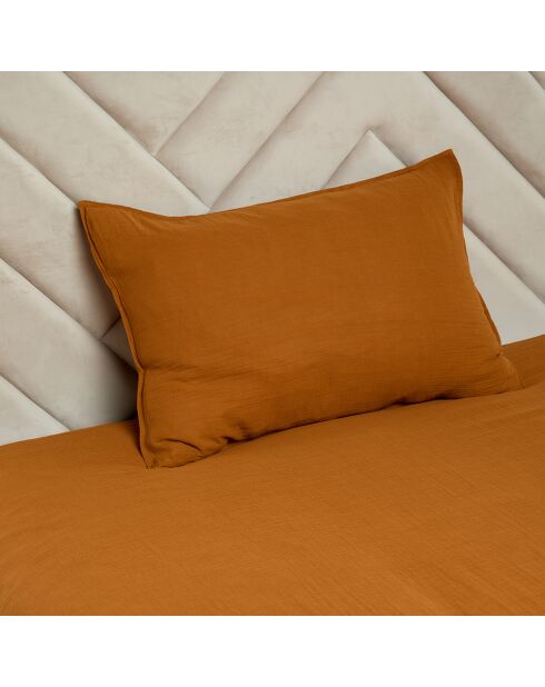 2 Taies d'oreiller Dili en double voile de coton daim