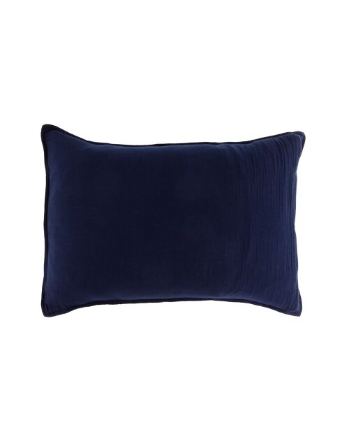 2 Taies d'oreiller Dili en double voile de coton encre