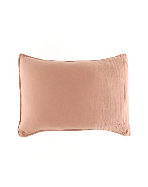 2 Taies d'oreiller Dili en double voile de coton cimarron