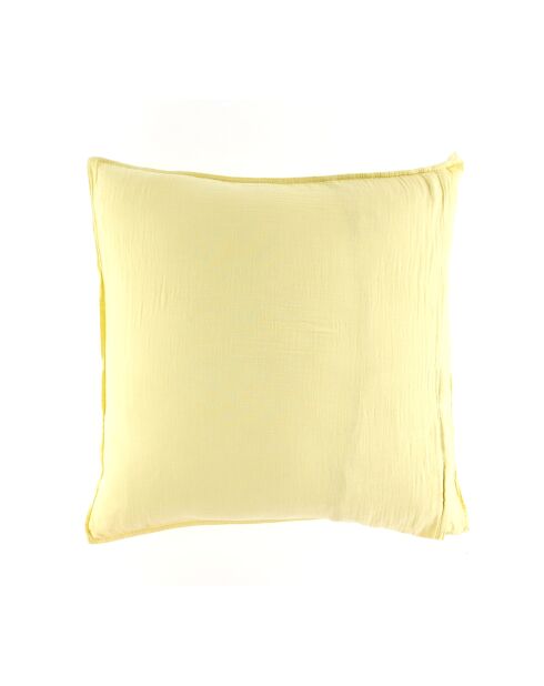 2 Taies d'oreiller Dili en double voile de coton paille
