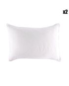 2 Taies d'oreiller Dili en double voile de coton blanches