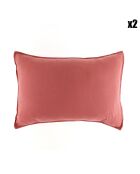 2 Taies d'oreiller Dili en double voile de coton bois de rose