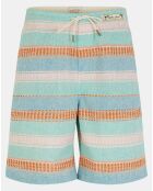 Short en Coton & Lin à rayures multicolore