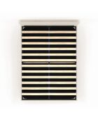 Lit coffre Louise en velours avec sommier et tête de lit arrondie beige - 160x200 cm